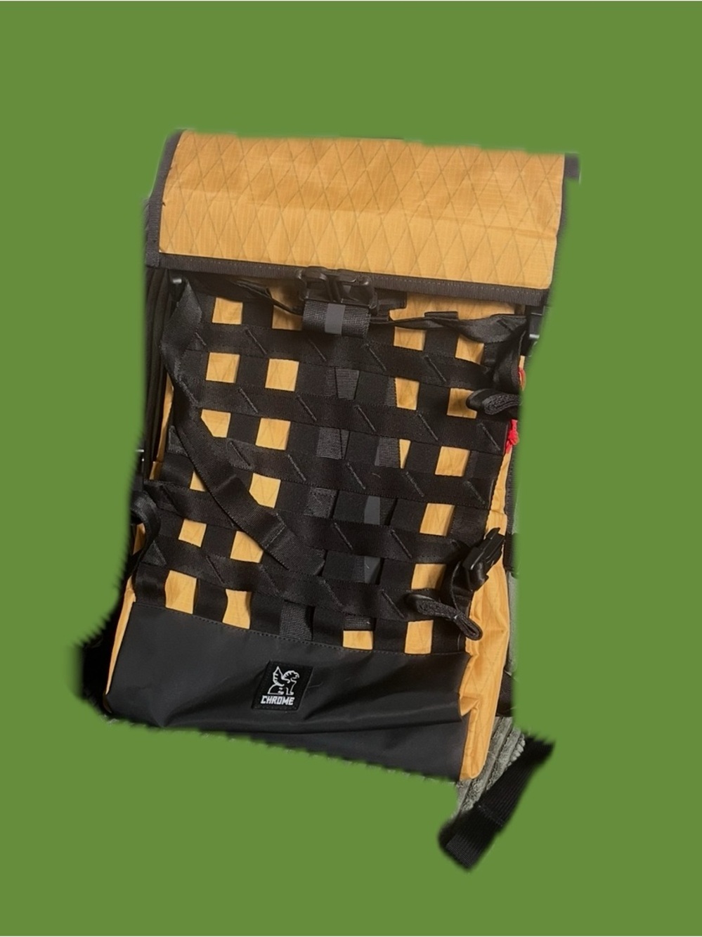 Chrome Industries Black & Tan/Mustard Tactical Roll-Top Backpack NWT